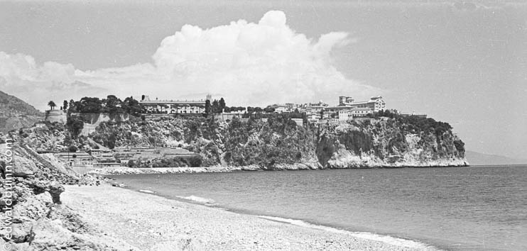 View of Le Rocher, Monaco 1949. One of the first photos by Edward Quinn. 