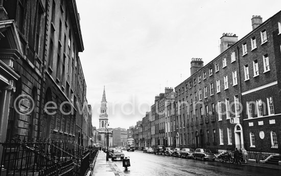 Eccles Street with St George\'s Church. Dublin 1963. - Photo by Edward Quinn