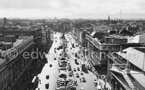 O\'Connell St View from Nelson\'s Pillar (demolished 8 March 1966). Dublin 1963. - Photo by Edward Quinn