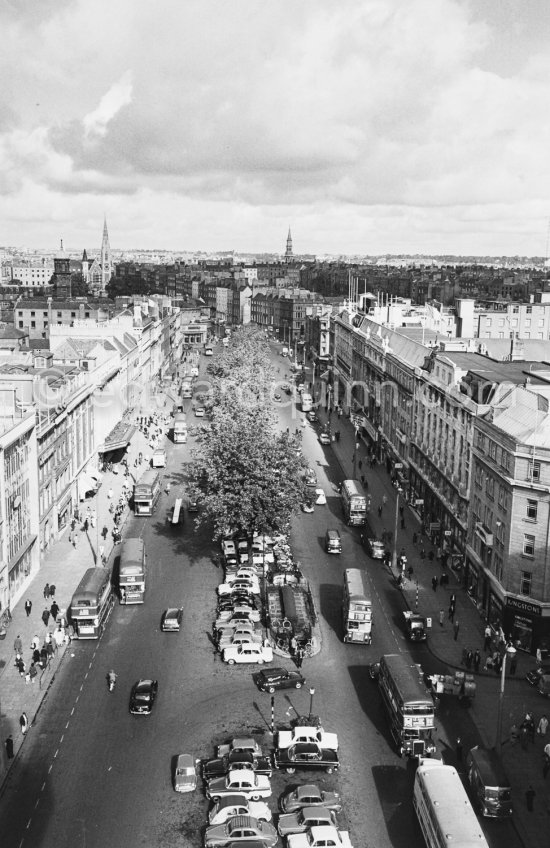 O\'Connell Street. View from Nelson\'s Pillar (demolished 8 March 1966). Dublin 1963. - Photo by Edward Quinn
