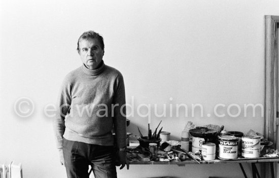 Francis Bacon at his studio in Paris, rue de Birague, 1979. - Photo by Edward Quinn
