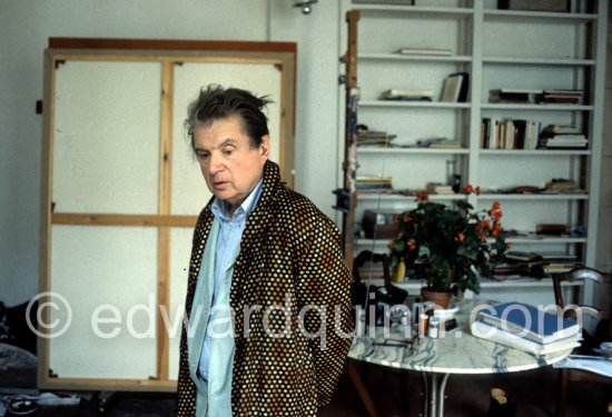 Francis Bacon 1979 on a late morning in his Paris studio, rue de Birague. - Photo by Edward Quinn