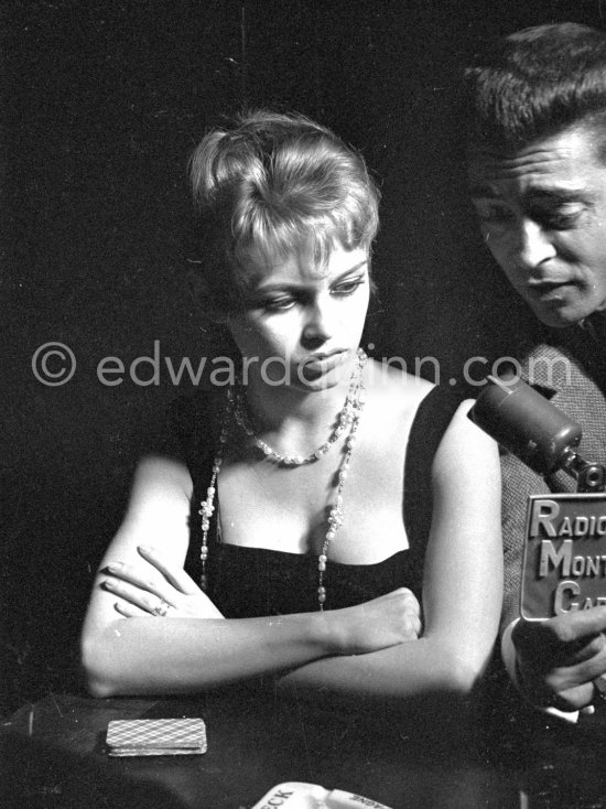 Brigitte Bardot. Radio Interview RMC for the Film "Cette sacrée gamine" of Michel Boisronds. Nice 1955. - Photo by Edward Quinn