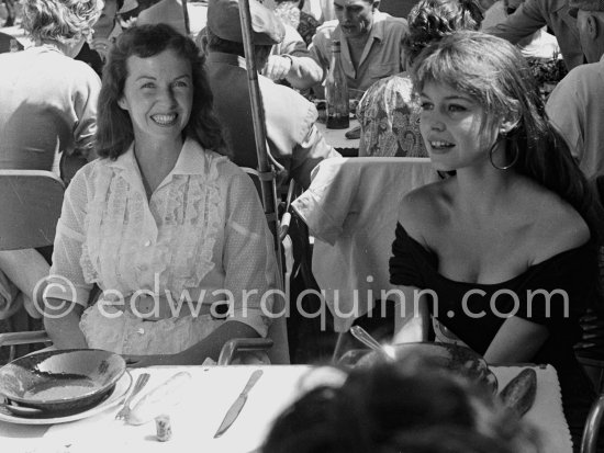 Brigitte Bardot and Betsy Blair, American actress, Cannes Film Festival 1956. - Photo by Edward Quinn