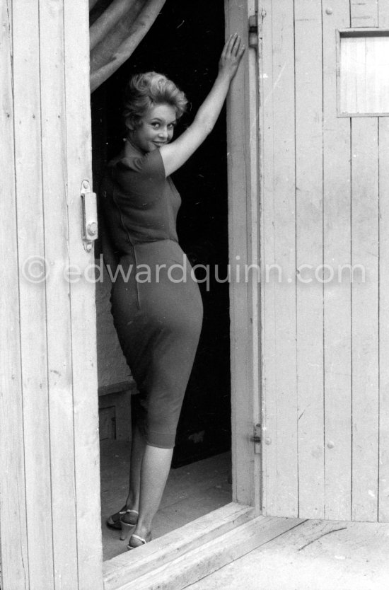 Brigitte Bardot at the Studios de la Victorine during filming of "Et Dieu créa la femme". Nice 1956. - Photo by Edward Quinn