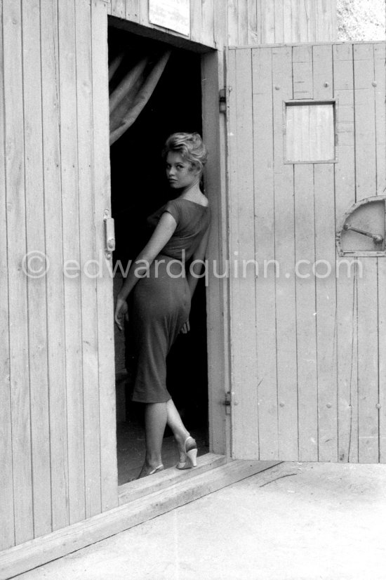 Brigitte Bardot at the Studios de la Victorine during filming of "Et Dieu créa la femme". Nice 1956. - Photo by Edward Quinn