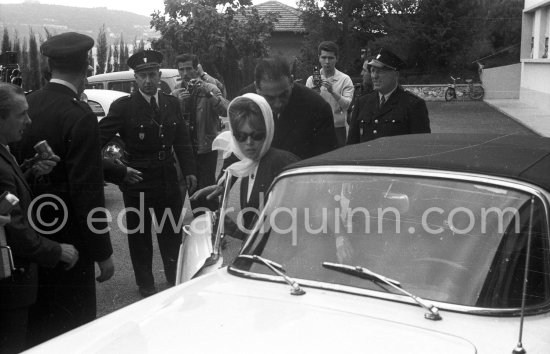 Brigitte Bardot leaves the Clinique Saint François in Nice after a suicide attempt in 1960. - Photo by Edward Quinn
