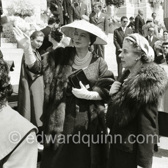The Begum on the day of the Baptism of Prince Albert, in Monaco-Ville, 20th April, 1958. - Photo by Edward Quinn