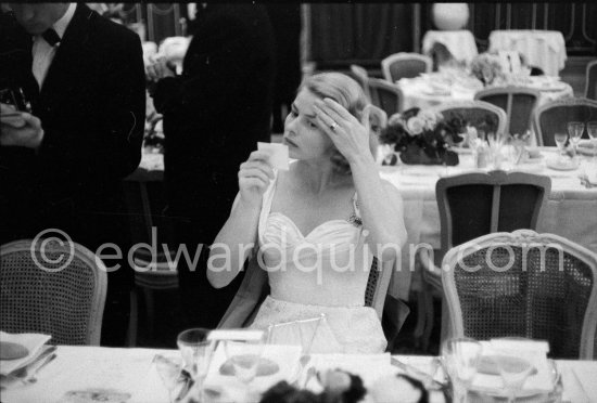 Ingrid Bergman at a gala dinner during the Cannes Film Festival 1956. - Photo by Edward Quinn