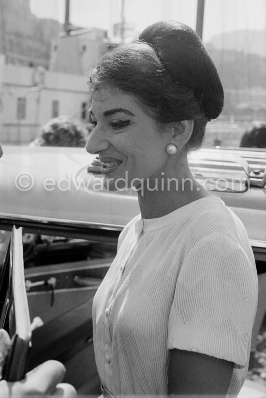 Maria Callas. Monaco harbor 1959. - Photo by Edward Quinn