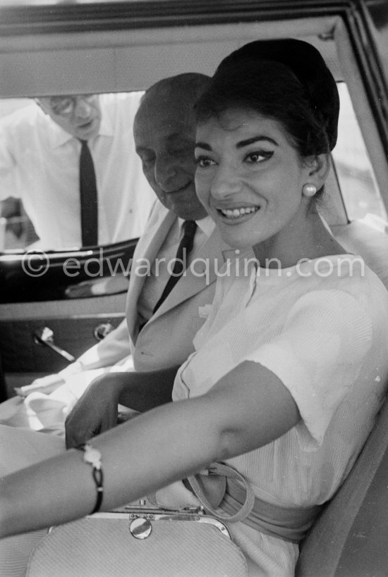 Maria Callas and her husband Giovanni Battista Meneghini. Monaco harbor 1959. - Photo by Edward Quinn