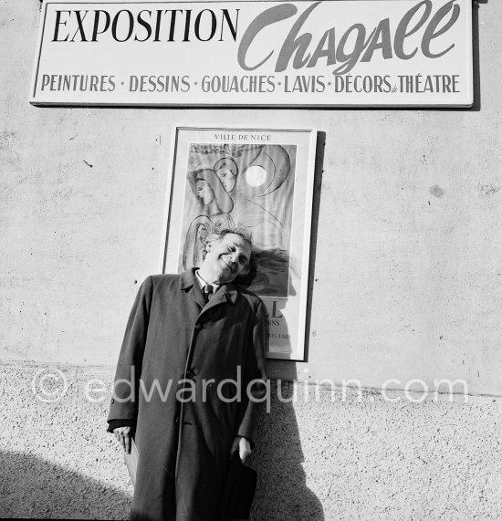 Marc Chagall at the Chagall painting exhibition. Nice, February 1952. - Photo by Edward Quinn