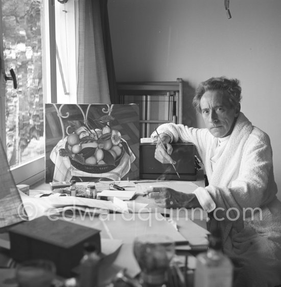 Jean Cocteau at Villa Santo Sospir. Saint-Jean-Cap-Ferrat 1952. - Photo by Edward Quinn