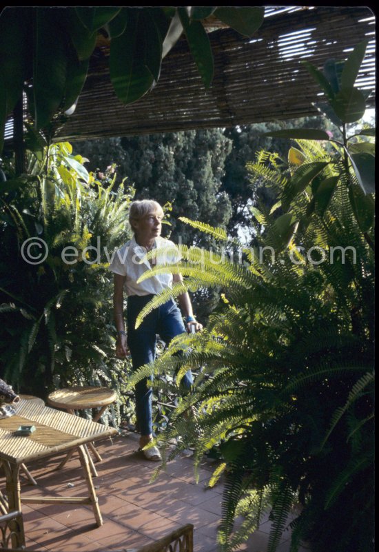 Francine Weisweiller ("Muse of Jean Cocteau") at her Villa Santo Sospir, Saint-Jean-Cap-Ferrat 1985. - Photo by Edward Quinn