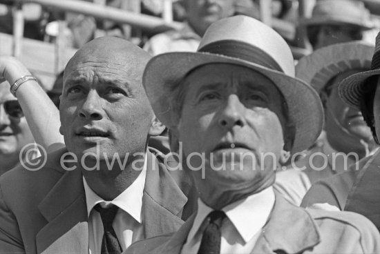 Jean Cocteau and actor Yul Brynner at a bullfight in Arles 1960. - Photo by Edward Quinn