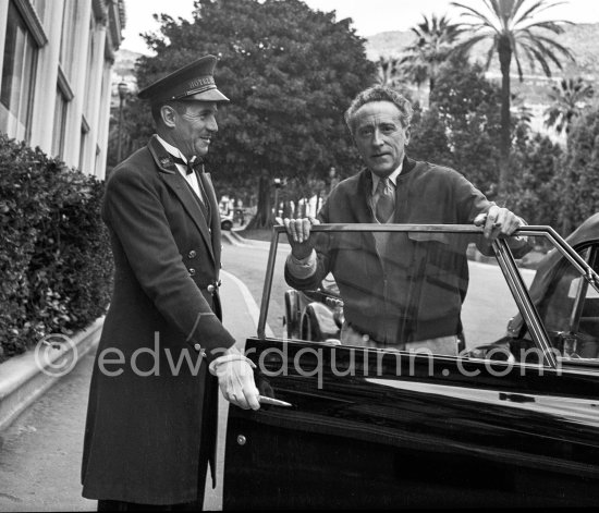 Jean Cocteau in front of Hotel de Paris, Monte Carlo 1952. - Photo by Edward Quinn