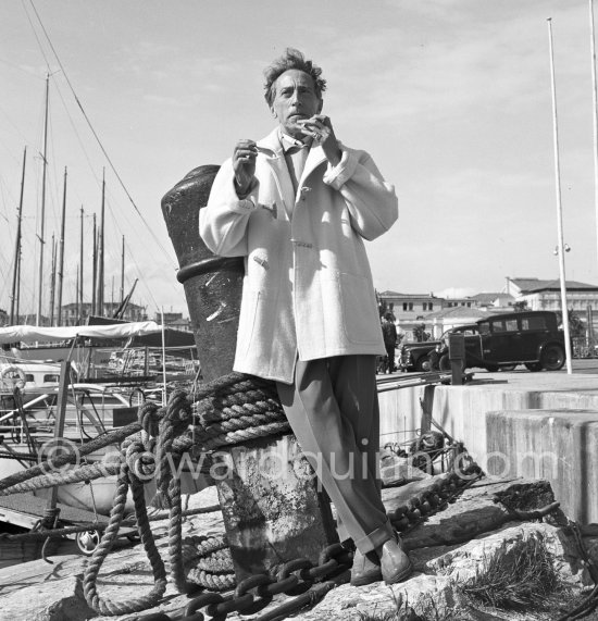 Jean Cocteau. Cannes 1953. - Photo by Edward Quinn