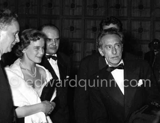 Jean Cocteau and Maria Schell. Cannes Film Festival 1954. - Photo by Edward Quinn