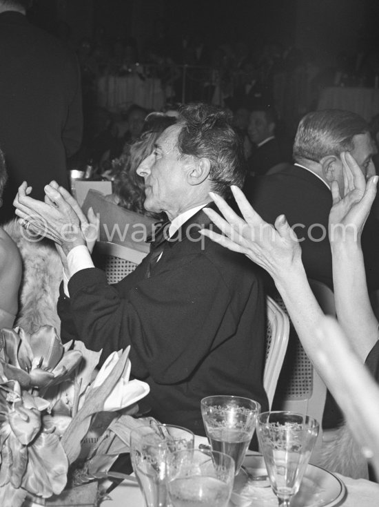 Jean Cocteau, gala evening, Cannes Film Festival 1953. With two Cartier Trinity rings. - Photo by Edward Quinn