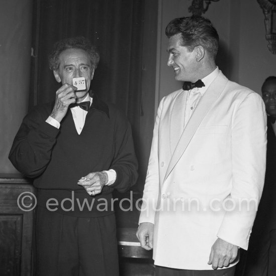 French actor Jean Marais and Jean Cocteau at a gala evening, Cannes Film Festival 1953. - Photo by Edward Quinn