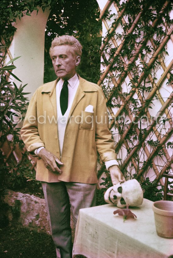 Cocteau during filming of "Le Testament d’Orphée", film of Jean Cocteau. Saint-Jean-Cap-Ferrat 1959. - Photo by Edward Quinn