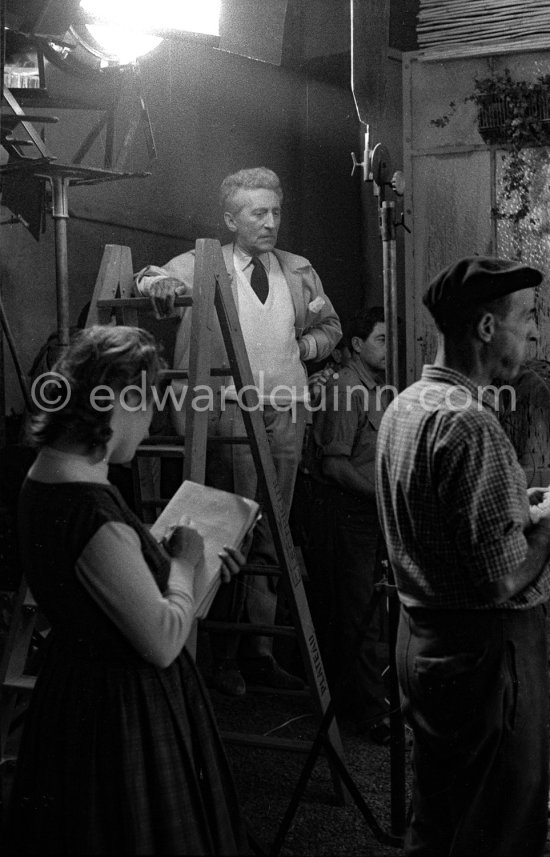 Jean Cocteau during filming of "Le testament d’Orphèe" Saint-Jean-Cap-Ferrat 1959. - Photo by Edward Quinn