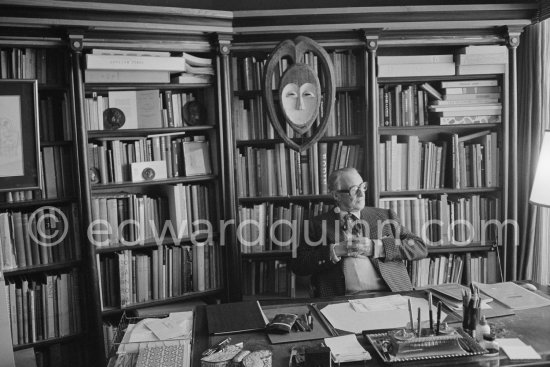 British art historian and art collector Douglas Cooper at his office in Monte Carlo, 1983. - Photo by Edward Quinn