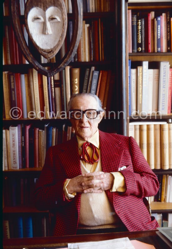 British art historian and art collector Douglas Cooper at his office in Monte Carlo 1983. - Photo by Edward Quinn