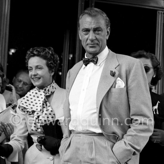 Gary Cooper and Gisele Pascal. Cannes Film Festival, 1953. - Photo by Edward Quinn