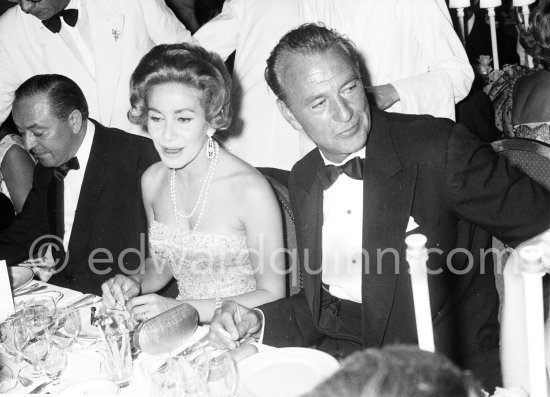 Gary Cooper and Tina Onassis. Gala at Sporting d’Eté. Monte Carlo 1959. - Photo by Edward Quinn