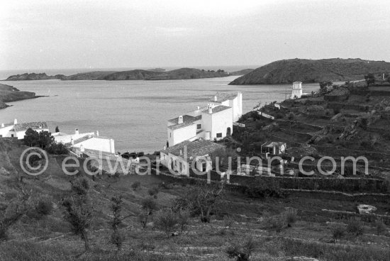 Salvador Dalí\'s house (in the middle of the picture), Portlligat, Cadaqués, 1957. - Photo by Edward Quinn