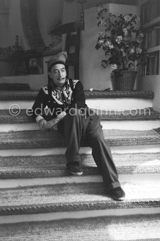 Salvador Dalí at his house, Portlligat, Cadaqués, 1957. - Photo by Edward Quinn