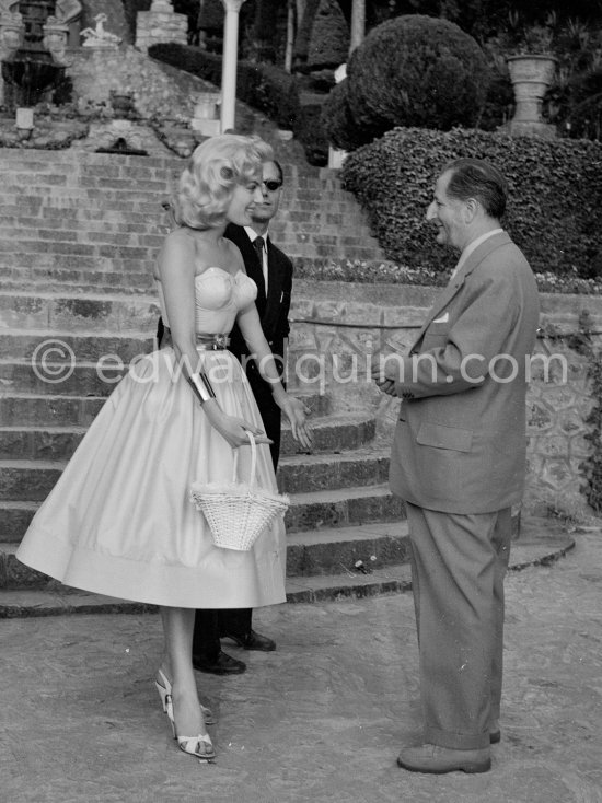 Jean-Gabriel Domergue and Belinda Lee at Villa Domergue, Cannes 1956. - Photo by Edward Quinn