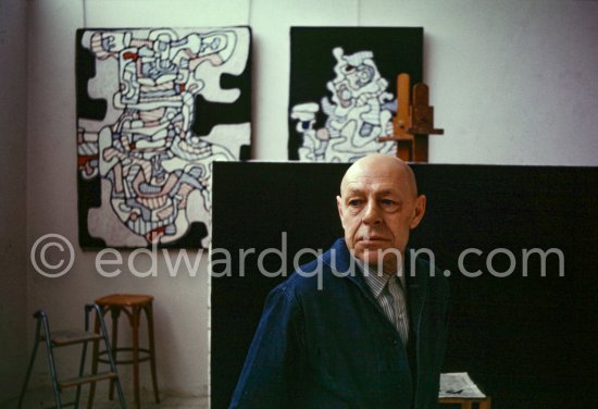 Jean Dubuffet at his studio, Vence 1966. - Photo by Edward Quinn