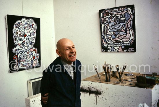 Jean Dubuffet at his studio, Vence 1966. - Photo by Edward Quinn