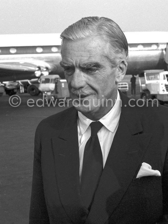 English Prime Minister Sir Anthony Eden. Nice Airport 1953. - Photo by Edward Quinn