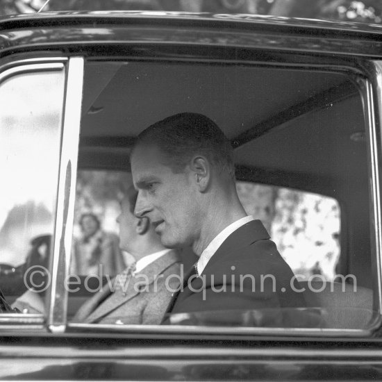 The Duke of Edinburgh, Prince Philip, on an official 5-days visit with the Royal Fleet to Monte Carlo, Feb. 1951. Car: Rolls-Royce Silver Dawn, 1950, #LSBA6, Standard Steel Sports Saloon. Detailed info on this car by expert Klaus-Josef Rossfeldt see About/Additional Infos. - Photo by Edward Quinn