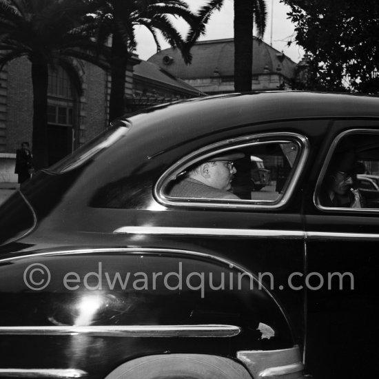 Farouk, ex King of Egypt, At the Nice train station 1954. Car: 1941 Chrysler Crown Imperial Limousine - Photo by Edward Quinn