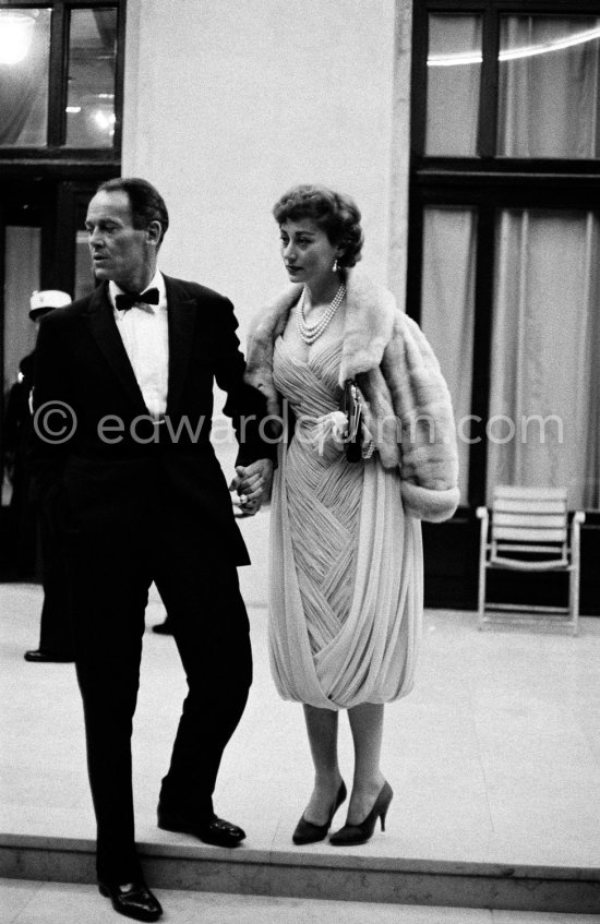 Henry Fonda and his fourth wife, Baroness Afdera Franchetti, at the Cannes Film Festival in 1957. - Photo by Edward Quinn