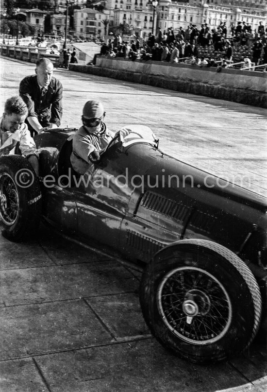 Peter Whitehead, (28) Ferrari 125. Monaco Grand Prix 1950. - Photo by Edward Quinn