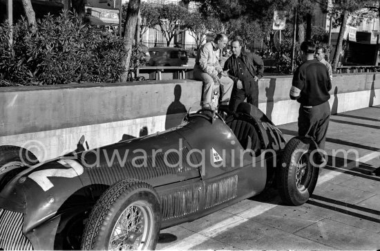 Giuseppe "Nino" Farina and Juan Manuel Fangio, both Alfa Romeo 158 Alfetta. Monaco Grand Prix 1950. - Photo by Edward Quinn