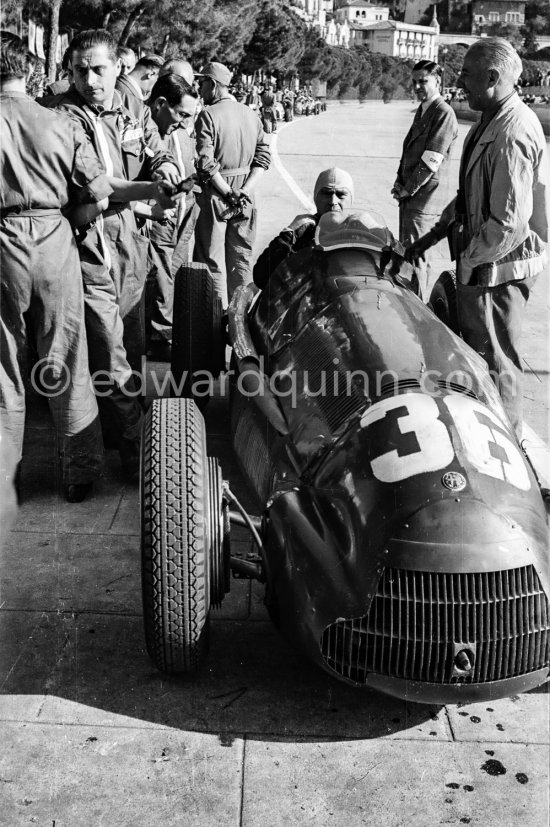 Luigi Fagioli (36), Alfa Romeo 158 Alfetta. Monaco Grand Prix 1950. - Photo by Edward Quinn
