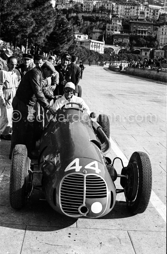 Franco Rol, (44) Maserati 4CLT. Monaco Grand Prix 1950. - Photo by Edward Quinn