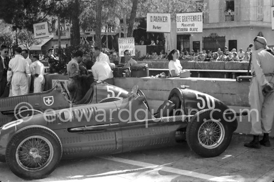 Maserati 4CL of Prince Bira, (50) and Toulo de Graffenried, (far right), (52). Monaco Grand Prix 1950. - Photo by Edward Quinn