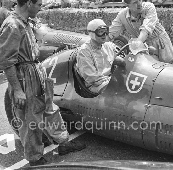 Toulo de Graffenried, Maserati CLT/48, (52) start position. Monaco Grand Prix 1950. - Photo by Edward Quinn
