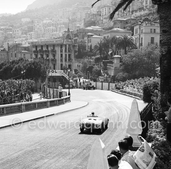 Robert Manzon, (56) Simca Gordini T15S. Monaco Grand Prix 1952, transformed into a race for sports cars. This was a two day event, the Sunday for the up to 2 litres (Prix de Monte Carlo), the Monday for the bigger engines, (Monaco Grand Prix). - Photo by Edward Quinn
