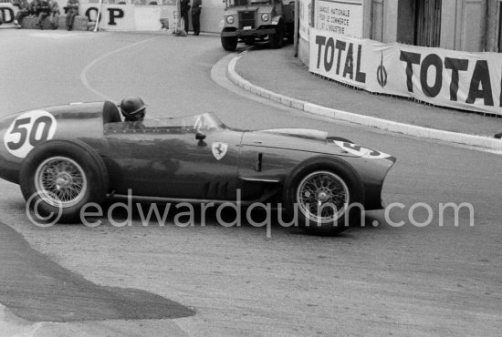 Tony Brooks, (50) Ferrari Dino 246, at the Gasometer. Monaco Grand Prix 1959. - Photo by Edward Quinn