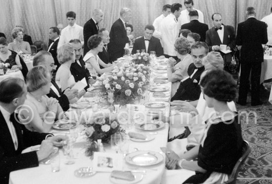 Princess Grace and Prince Rainier at the gala they gave for the drivers. Monaco Grand Prix 1960. - Photo by Edward Quinn
