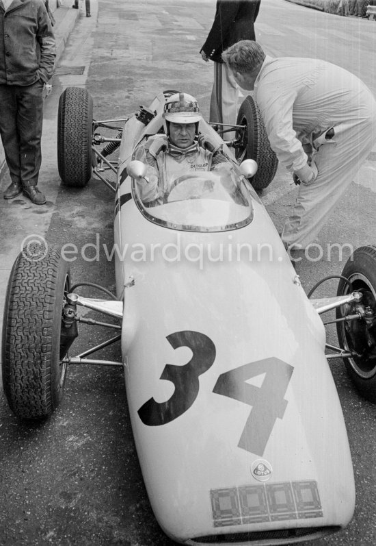 Innes Ieland (34) Lotus 24. Monaco Grand Prix 1962. - Photo by Edward Quinn