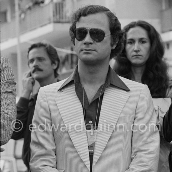 King Gustav of Sweden, came to watch the trial runs in the pits. Monaco Grand Prix 1978. - Photo by Edward Quinn